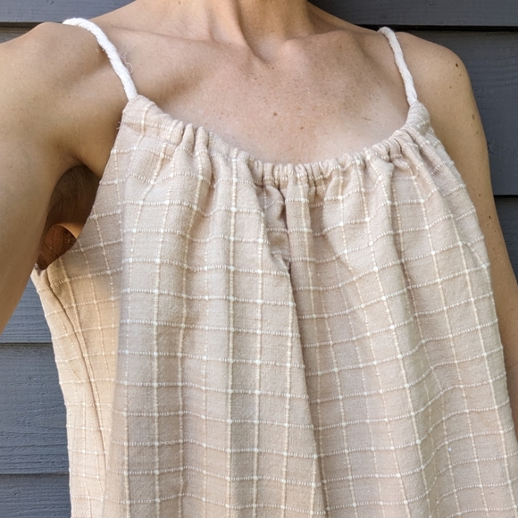 VINTAGE TABLECLOTH swing top 1970's upcycled M L - Picture 3 of 8